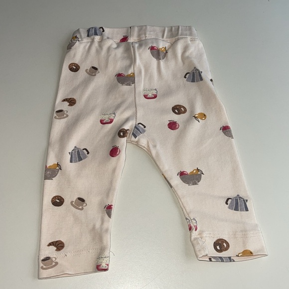 H&M Baby 2 Pack Organic Cotton Brown & Cream Breakfast Print Leggings - Picture 10 of 13